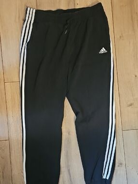 adidas Black Sweatpants with White Triple Stripes